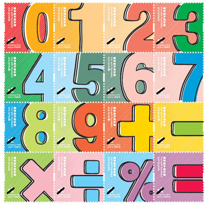 Children Stamps – Fun with Numbers and Symbols