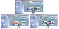 A set of 3 Datestamped First Day Covers affixed with Stamp Sheetlets from Prestige Stamp Booklet A set of 3 Datestamped First Day Covers affixed with Stamp Sheetlets from Prestige Stamp Booklet